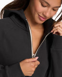 Vuori Ladies Washed Black Restore Half Zip Hoodie
