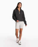 Vuori Ladies Washed Black Restore Half Zip Hoodie
