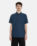 Volcom Men's Scaler Stone Woven Midnight Blue SS Shirt