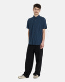 Volcom Men's Scaler Stone Woven Midnight Blue SS Shirt