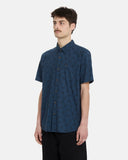 Volcom Men's Scaler Stone Woven Midnight Blue SS Shirt