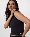 Vuori Ladies Black Tonal SS Halo Baby Tee
