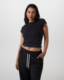 Vuori Ladies Black Tonal SS Halo Baby Tee