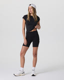 Vuori Ladies Black Tonal SS Halo Baby Tee