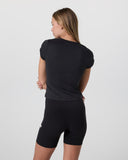Vuori Ladies Black Tonal SS Halo Baby Tee