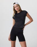 Vuori Ladies Black Tonal SS Halo Baby Tee