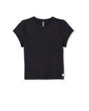 Vuori Ladies Black Tonal SS Halo Baby Tee