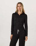 Vuori Ladies Halo Mini Full Zip Black Heather Hoodie