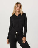 Vuori Ladies Halo Mini Full Zip Black Heather Hoodie