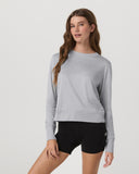 Vuori Ladies Light Heather Grey Daydream Crew Longsleeve