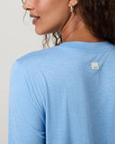 Vuori Ladies Oasis Blue Heather Daydream Crew Longsleeve