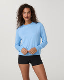 Vuori Ladies Oasis Blue Heather Daydream Crew Longsleeve