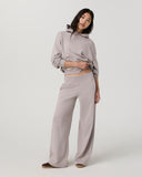 Vuori Ladies Soft Pewter Sedona Midrise Wideleg French Terry Pant