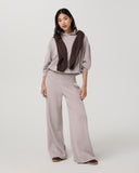 Vuori Ladies Soft Pewter Sedona Midrise Wideleg French Terry Pant