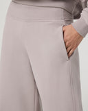 Vuori Ladies Soft Pewter Sedona Midrise Wideleg French Terry Pant