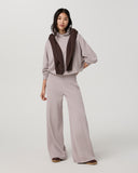 Vuori Ladies Soft Pewter Sedona Midrise Wideleg French Terry Pant