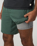 Vuori Men's Agate Green Tonal 7" Lined Kore Short