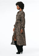 Buffalo Ladies Leopard Sunnie LS Belted Shirt Dress