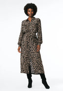 Buffalo Ladies Leopard Sunnie LS Belted Shirt Dress