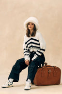 Kuwalla Tee Ladies Cream/Black Soft Crop Knit Polo
