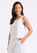 Buffalo Ladies White Benedita Sleeveless Linen Top