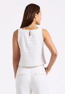 Buffalo Ladies White Benedita Sleeveless Linen Top