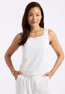 Buffalo Ladies White Benedita Sleeveless Linen Top