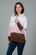 Wanakome Ladies Eevie Mahogany Mix Half Zip Sweatshirt