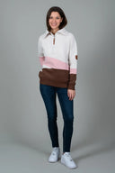 Wanakome Ladies Eevie Mahogany Mix Half Zip Sweatshirt