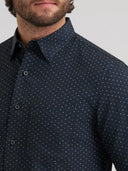 Wrangler Men's Cody Johnson Perfromance Long Sleeve D Spots Button Down Shirt