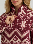 Wrangler Ladies Canyon Burgundy High Plains Sherpa Zip Pullover