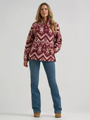 Wrangler Ladies Canyon Burgundy High Plains Sherpa Zip Pullover