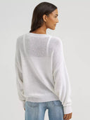 Wrangler Ladies Gauzy Knit White Cactus Sweater