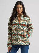 Wrangler Ladies High Plains Sherpa Pale Prairie 1/4 Zip Pullover