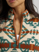 Wrangler Ladies High Plains Sherpa Pale Prairie 1/4 Zip Pullover