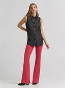 Wrangler Ladies Lainey Wilson x Wrangler Black Denim Sleeveless Shirt
