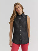 Wrangler Ladies Lainey Wilson x Wrangler Black Denim Sleeveless Shirt