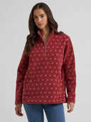 Wrangler Ladies Rose Horseshoe High Plains Sherpa Zip Pullover