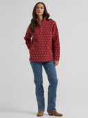 Wrangler Ladies Rose Horseshoe High Plains Sherpa Zip Pullover