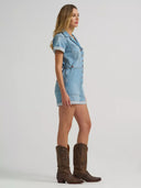 Wrangler Ladies Snap Utility Light Denim Wash Romper