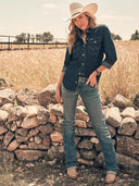 Wrangler Ladies Ultimate Riding Jean Willow Mid-Rise Bootcut Margo Wash Jean