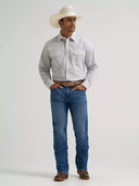 Wrangler Men's 20X® Competition Advanced Comfort Long Sleeve Two Pocket Western Snap Grey Diamond Shirt