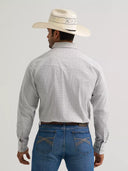 Wrangler Men's 20X® Competition Advanced Comfort Long Sleeve Two Pocket Western Snap Grey Diamond Shirt
