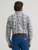 Wrangler Men's Checotah® Long Sleeve Western Snap Grey Steerhead Printed Shirt