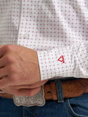 Wrangler Men's Cody Johnson One Pocket Button Down Ruby Dots Long Sleeve Shirt