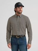 Wrangler Men's Cody Johnson Performance Long Sleeve Black Multi Stripe Button Down Shirt