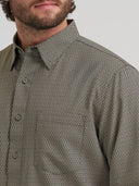 Wrangler Men's Cody Johnson Performance Long Sleeve Black Multi Stripe Button Down Shirt