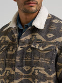 Wrangler Men's Elmwood Sherpa Lined Jacquard Print Jacket