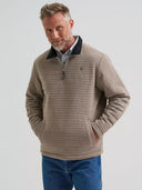 Wrangler Men's George Strait Toast Quarter-Zip Quilted Pullover