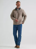 Wrangler Men's George Strait Toast Quarter-Zip Quilted Pullover